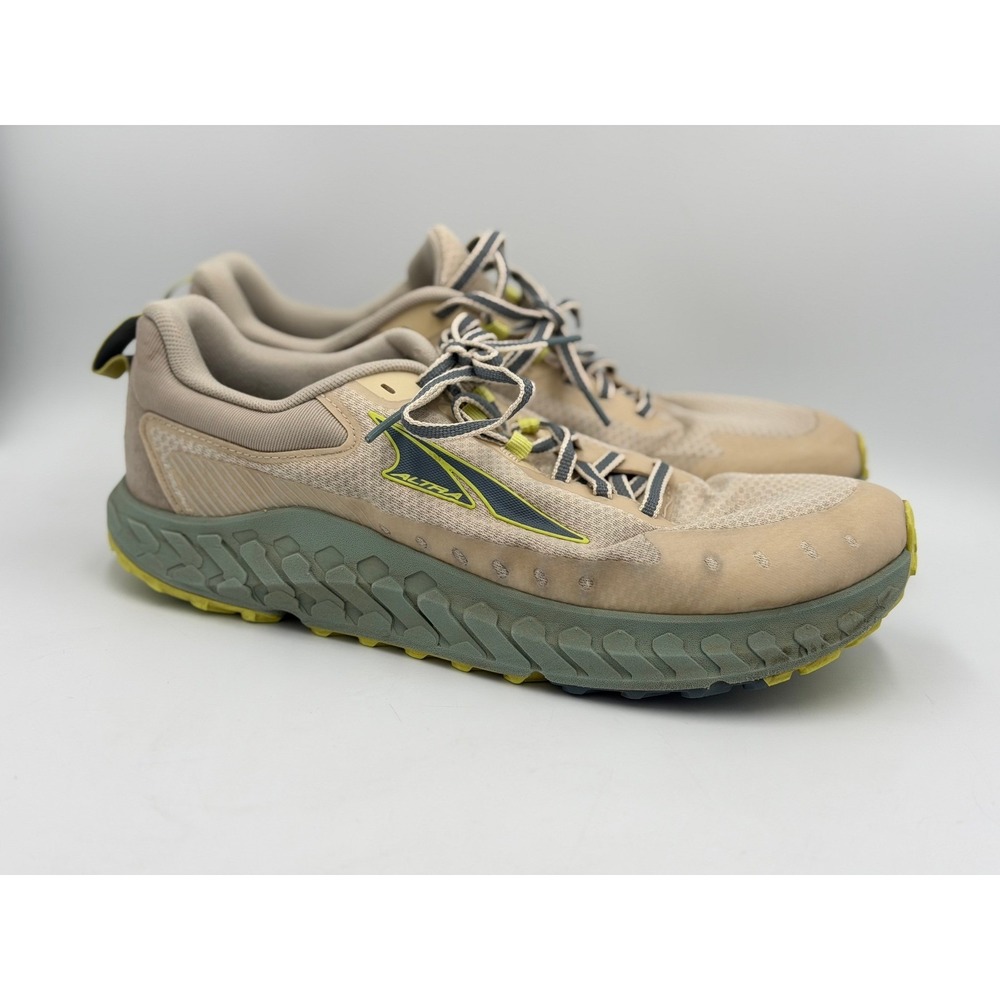 Altra Olympus 5 Trail Running Shoes Mens 10 Tan Green Vibram